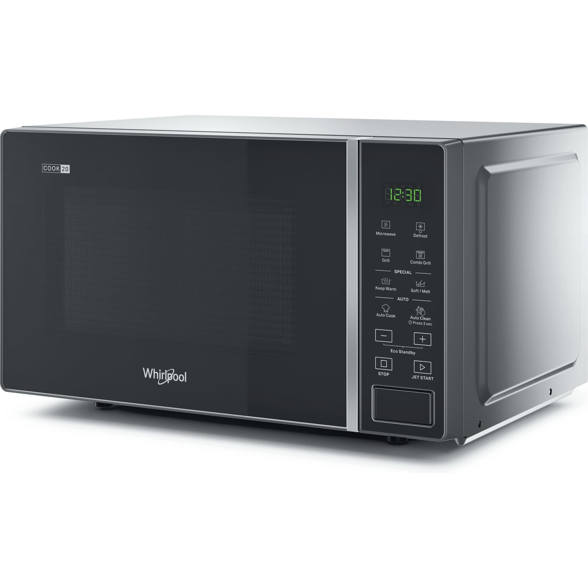 Whirlpool Cook20 MWP 203 SB Aanrecht Grill-magnetron 20 l 700 W Zwart, Zilver