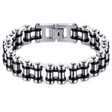Mendes Jewelry Heren armband Edelstaal Biker Chain Silver Black