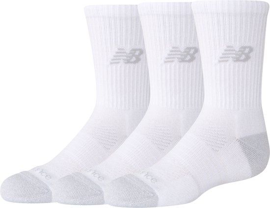 New Balance Youth Active Crew Socks 3 Pack Unisex Sportsokken - WHITE