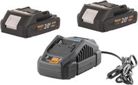 Procraft Starter Pack 20 V 20/2,4A oplader + 2x 20/2A accu 2,0 Ah