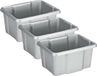 Sunware Opslagbox Nesta - 3x - kunststof - 24L - grijs - 42 x 33 x 22 cm - stapelbaar