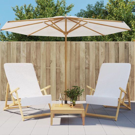 vidaXL Strandhanddoeken - 2 stuks - 400 g/m² - 60x135 cm - Katoen/Polyester - Wit