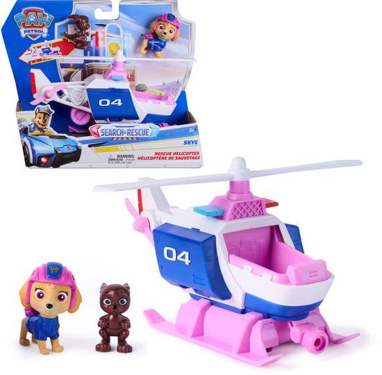 PAW Patrol - Search & Rescue - Skye' Helikopter met 2 figuren & terugtrekfunctie - Speelgoedvoertuigen