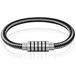 LGT JWLS Lookinggoodtoday Heren armband Leer Edelstaal Magnetische sluiting - 21cm