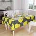 Bonamaison Tafelkleed, Anti-Mold, Sneldrogend, Waterdicht, 100% Polyester Tafellaken, Neon Geel, Rook, 140 x 160 Cm