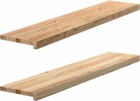vidaXL - Vensterbanken - 2 stuks - onbehandeld - 120x30x2 cm - massief eikenhout