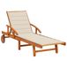 VidaXL Fauteuil de jardin assise capitonnée acacia crème