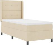 vidaXL - Boxspring bed met kussen met hoofdeinde Crème 200 x 100 cm Stof