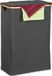 Merkloos Relaxdays Wasmand met Deksel - 105 L - Bamboe & Polyester - Opvouwbaar - Zwart/Natuur