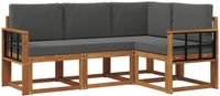 vidaXL Acacia Hout Buiten Bank Set 4-delig Natuurlijk en Antraciet