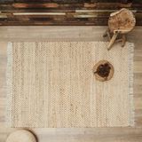 The Home Deco Factory - Tapis 120x170 cm en toile de jute naturelle avec franges