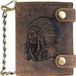 GREENBURRY Leren portemonnee Vintage Native American Wallet With Chain Brown bruine