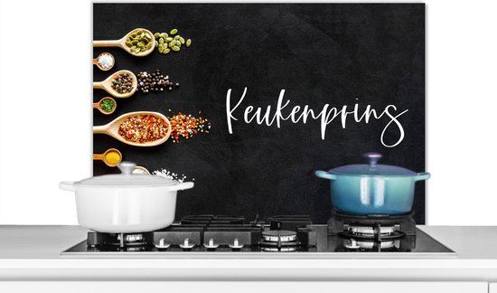 KitchenYeah Keuken Spatscherm 80x55 cm - Quotes - Aluminium