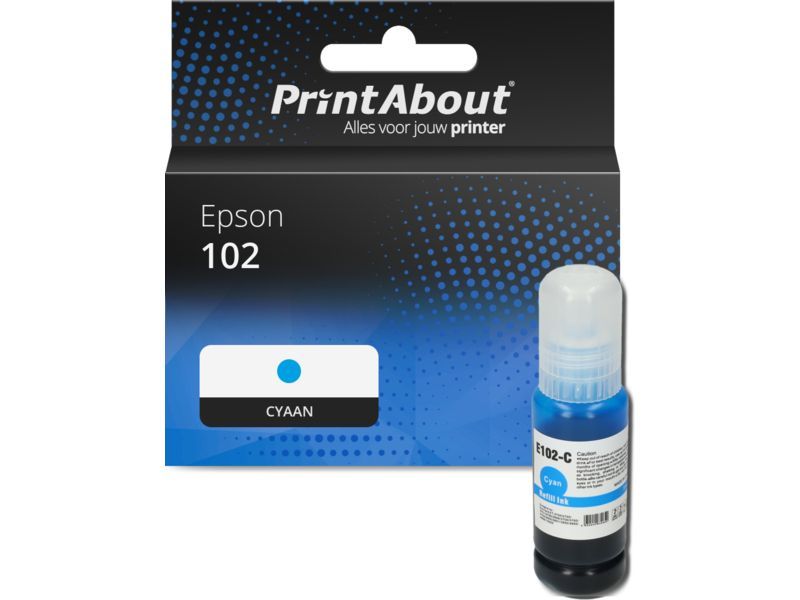 PrintAbout Inktcartridge 102 (T03R240) Cyaan geschikt voor Epson