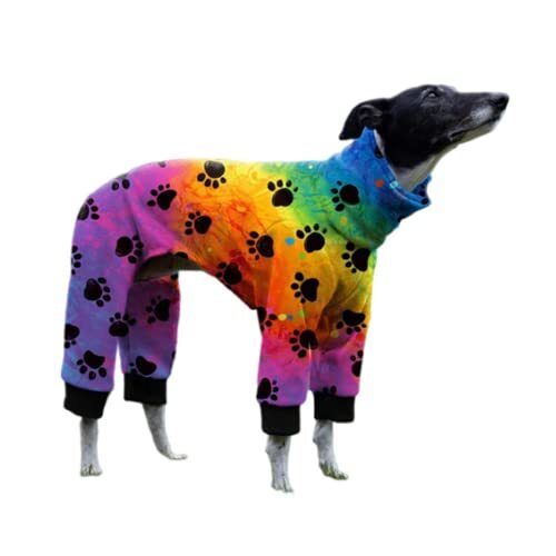 JRKJ Winterhond trui vier legged huisdier jas coltrui warme hond lange mouwen trui mode voetafdruk afdrukken katoenen kleding S-4XL