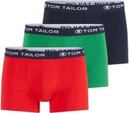 Tom Tailor Korte Boxershorts Set van 3 Maat S/4 Cardinal-Navy-Green