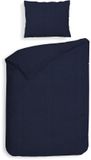 Heckettlane Dekbedovertrek Spina - Uni Linge de lit - 140x200-220 cm - Simple - Bleu - Coton-Flanelle
