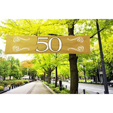 Gouden banner - 180 x 40 cm - Polyester