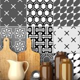 Ambiance Sticker Zelfklevende tegelmuurstickers voor keuken en badkamer - 9 tegelstickers, Azulejos Pesaro-stijl - 9 stickers, 10x10 cm