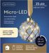 Lumineo Verlichte kerstbal - glas - aan lint - D10 cm - goud - 15 led lampjes - warm wit