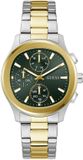 Guess Palmer Quartz Analoog Horloge Zilverkleurig En Goudkleurig Kast Gemaakt Van 100% Roestvrij Staal En Een Armband Van 100% Roestvrij Staal 40 GW1048G1, GW1048G2, GW1048G4, GW1048G7