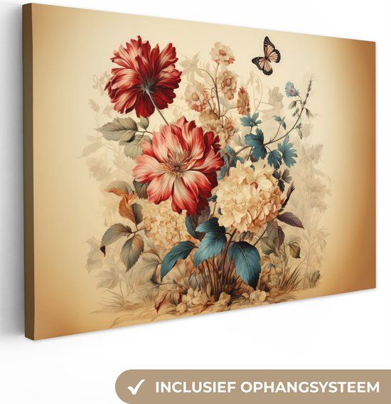 OneMillionCanvasses Canvas schilderij 180x120 cm - Wildbloemen - Rechthoek