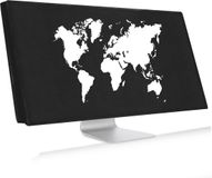 kwmobile Beschermhoes Monitor - Wit/Zwart - Wereldkaart Design