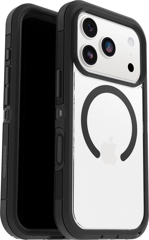 OtterBox Defender Pro XT Clear Camera Control Hoesje voor Apple iPhone 17 Pro - Zwart/Transparant
