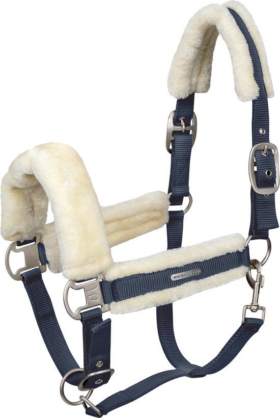 Waldhausen Luxe Halster met zachte vulling d.blauw mt Pony