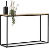 en.casa Console tafel Kittilä 80x100x30 cm zwart mat en eikenkleurig
