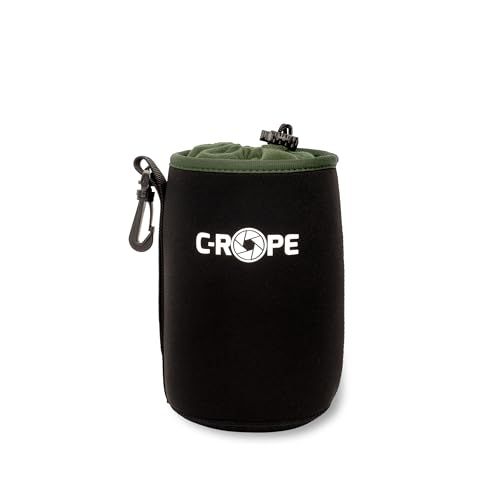 C-Rope Neopreen lens zak met fleece voering, lenskoker voor lenzen en camera-accessoires, zwart, Large, Rugzak