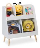 Relaxdays Boekenkast Kind Wit/Natuur