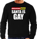 Bellatio Decorations Foute humor Kersttrui breaking news gay Kerst - sweater zwart - heren L