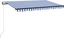 vidaXL Auvent solaire électrique 4,5 x 3,5 m Rayure bleue et blanche