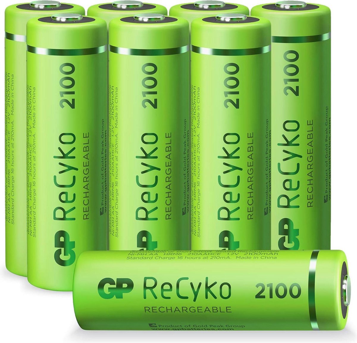 GP Batteries ReCyko oplaadbare batterijen AA 2100 mAh 8 stuks