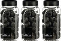 Mica Decorations decoratie stenen - 4 stuks - 650ml - antraciet mix