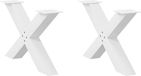 vidaXL Salontafelpoten - 2 stuks - X-vormig - 70x(42-43) cm - Staal - Wit