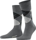 Burlington Edinburgh gedessineerd wol sokken heren grijs - maat 46-50
