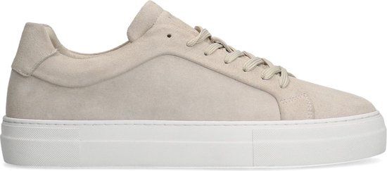 Manfield - Heren - Beige suède sneakers - Maat 42