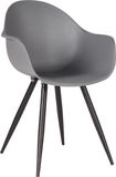 LABEL51 Eetkamerstoel Luca - Antraciet - PP - Zwart Metalen Frame
