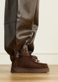Manfield Bottines à lacets pour femme en daim marron foncé Taille 36