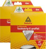 Deltafix Tochtstrip - Wit - E-profiel - 6 m x 9 mm x 4 mm - 2 stuks
