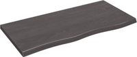vidaXL Wastafelblad 100x50x(2-4) cm behandeld massief eikenhout donkerbruin