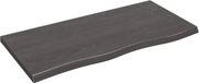 vidaXL Wastafelblad 100x50x(2-4) cm behandeld massief eikenhout donkerbruin