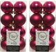 Decoris petites boules de Noël - 32x pc - baie rose - 4 cm - plastique