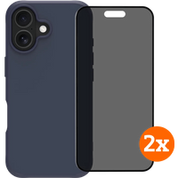 BlueBuilt Protective Back Cover iPhone 17 Blauw + Privacy Filter Screenprotector Duo Pack
