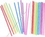 Bellatio Design Drinkrietjes - herbruikbaar - 96x - met borsteltje - kunststof - multicolor - 21 cm