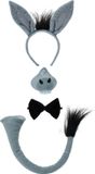 Bristol Novelty Ltd Bristol Novelty Childrens/Kids Donkey Sound Set (Grey/Black)