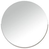 DRW Ronde wandspiegel van metaal, zilverkleurig, 75 x 4 cm, rand binnen. 3 cm
