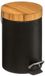Eazy Living Poubelle avec couvercle en bambou - 3L Noir